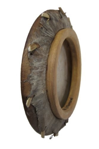 African Sakara Frame Drum with stick - Clay and goat skin - medium 8-9" size