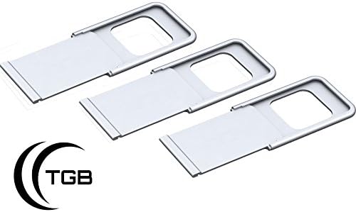 TGB Gadget- Laptop, Tablet and Mobile Devices Webcam cover for privacy protection - Premium Metal - (3 Pack Silver)