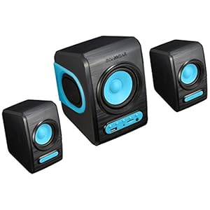 Sonic Gear Quatro-V-B-TURQUILA Speakers with Remote Control – Black and Turquilla