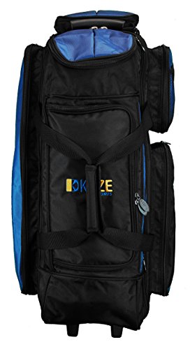 KAZE SPORTS 3 Ball Bowling Roller with Color Match Add On Spare Tote and Accessories Pack (Blue)