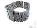 24mm Watch Bracelet Watchband Strap Stainless Steel Silver Black Titanium Brushed 5 Row Super Engineer II Individual Brick Removed Link Free Spring Bar Secure Clasp Buckle JRRS7777 (Titanium)