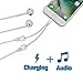 Basevs Double Lightning Adapter& Splitter, Lightning Audio and Charge Adapter for iPhone 7/7plus,Supprot Phone Call,Music Control and Charge