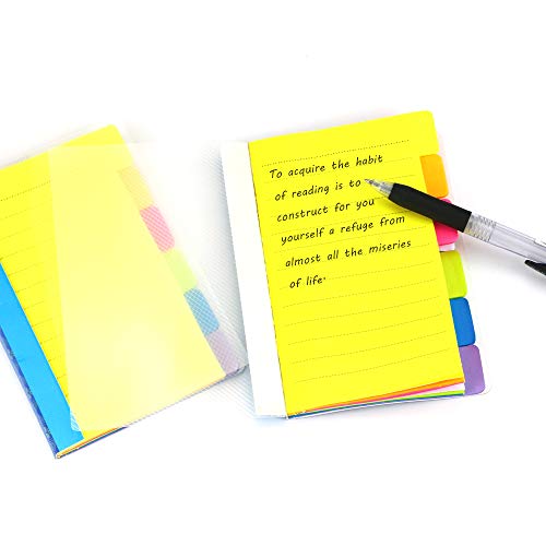 UPlama 3 Pack Divider Sticky Notes, Color Coded Index Tab Stickers Tabbed Self-Stick Lined Note Pad for School Office, 60 Ruled Notes, 4 x 6 Inches, Assorted Neon Colors - Thumbnail 3