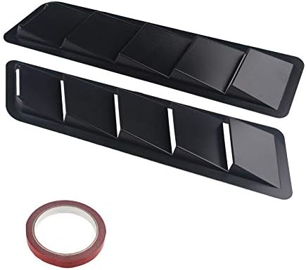 Abs製 ダミーエアーダクト 汎用 左右2点セット 特別セール品 ボンネットなどに サメエラ風 エアロ ブラック テープ付き 外装用ドレスアップに エアインテーク 吸気口装飾ステッカー