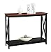 Convenience Concepts Oxford Console Table with Shelf, Cherry/Black