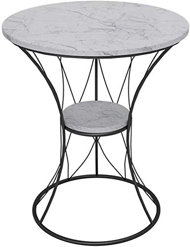 QTQZDD OutdoorFreizeit Tisch, Metallhalterung Marmor Tischplatte