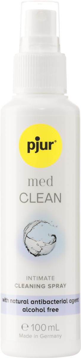 pjur med Clean Spray - Hygiene Spray for Gently Cleaning The Skin & Intimate Area - Alcohol Free - with a Refreshing Fragrance (100ml)