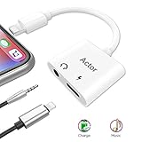 Lightning to 3.5 mm Jack Headphone Adaptor Charger for 8/8 Plus/7/7 Plus/iPhone X 10/iPad/iPod Earphone Adapter Headphone Aux Audio & Charge Adaptor,Connector Lighting Cable Support iOS 11 System