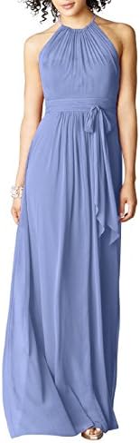 ANNN Hot Sale New Fashion Woment Elegant Pleated Chiffon Long Bridesmaid Evening Dress (Can be Custom)