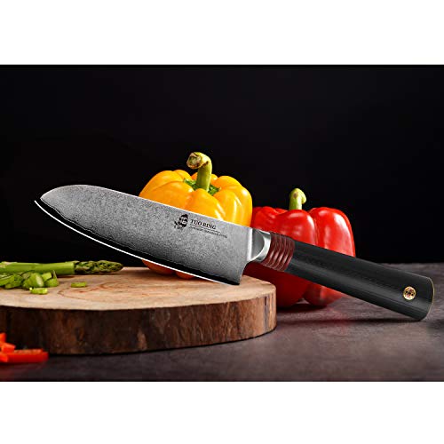 TUO Damascus 5.5 inch Santoku Knife Kitchen Damascus Knives with
