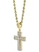 Mens Gold Tone Stardust Two Cross Thick Pendant Hip-hop 4mm 24