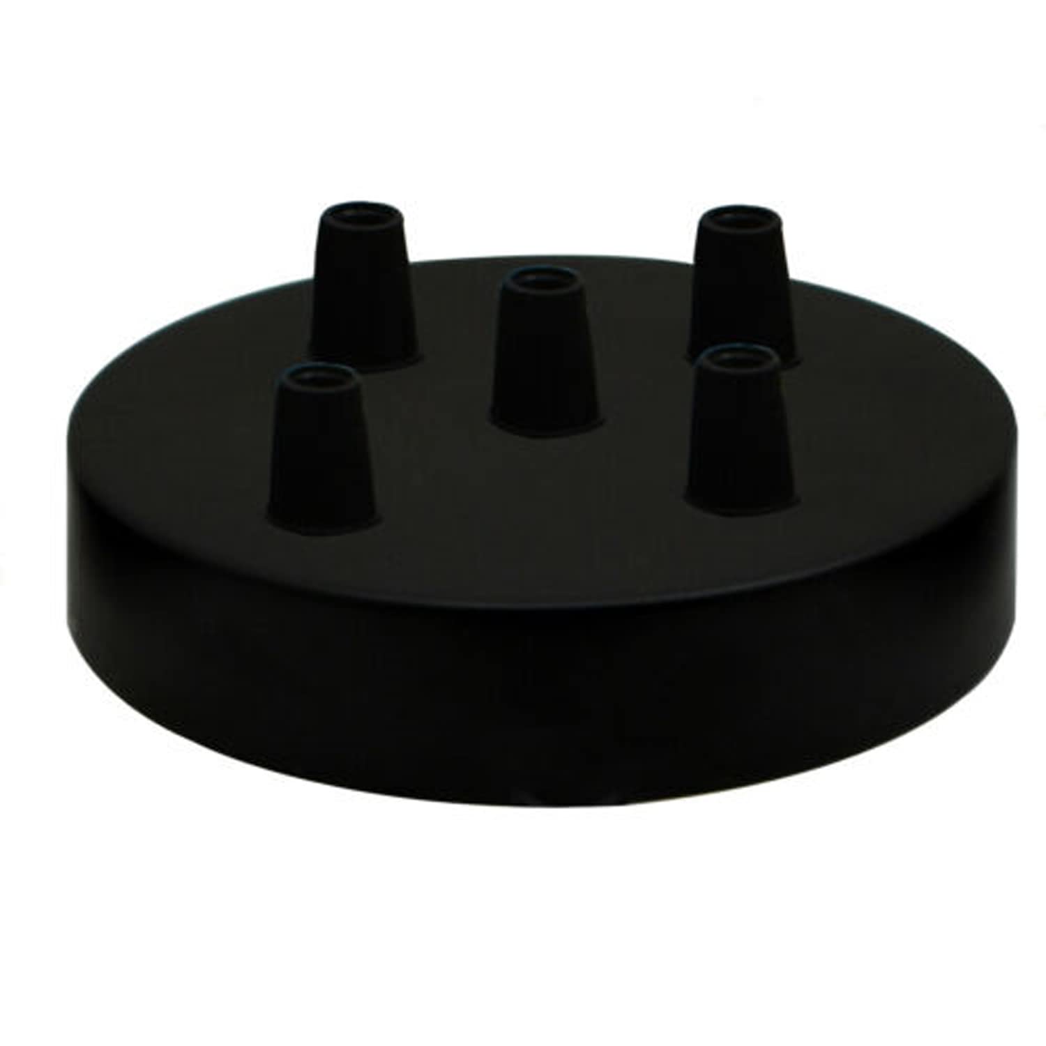 5 Way Ceiling Rose 120mm Round Metal Pendant Light Canopy Plate Black Ceiling Fitting For Five Pendant Lights Modern Loft Cluster Lighting Fixture For Hanging Lamp Shades UK Mains Lighting Accessory