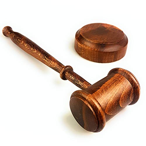 Rustic Gavel & Block Set Handcrafted Vintage Old View Finish Walnut