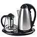 Royal Dual Electric Kettle and Tea Maker Set Stainless Steel & Glass & Keep Tea Warm Tray