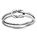 Oxidized Infinity Love Knot Rope Loop Ring .925 Sterling Silver Band Sizes 3-12