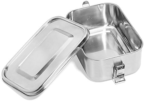 Leak Proof Stainless Steel Food Container, Metal Lunch Box for Kids, Teens or Adults with a Silicone Gasket in it's Lid for 100% Leak-Proof Lunches, BPA-Free & Eco Friendly