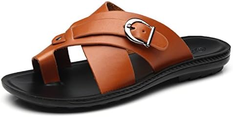 Faranzi Mens Sandals of Gladiator Style Leather Open Toe Outdoor Strap Heel Sandals Fashion Casual Comfortable Sandals