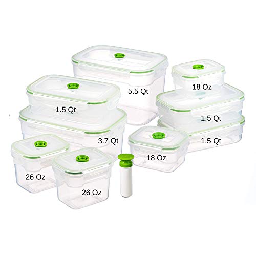 Food Storage Vacuum Seal Container Set 19 Piece Set Freezer Friendly