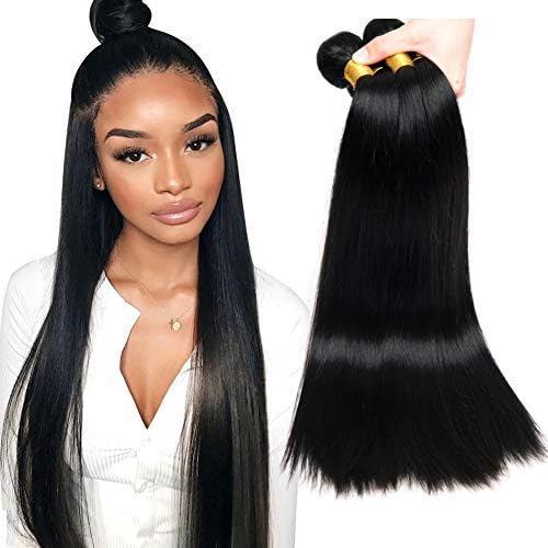 Musi 8A Human Hair Bundles Straight Brazilian Hair Bundle 16 18 20 22 Virgin Brazilian Straight Hair 4 Bundles Natual Black Color 400g