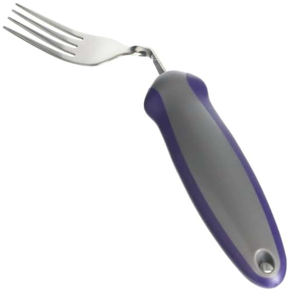 Homecraft Newstead Cutlery, Angled Fork, Right Handed Adaptive Dining Aid, Utensil for Elderly, Disabled, Handicapped, Parkinson's Disease, and Arthritis users, Non Slip Easy Grip
