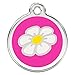 CNATTAGS Stainless Steel with Enamel Pet ID Tags Designers Round Daisy