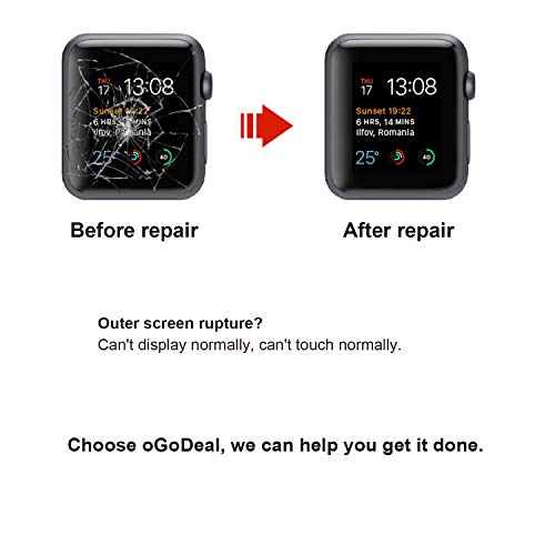 Ogodeal Apple Watch Series 2 LCD Screen Repair Kit Replacement with Repair Tool Set For Series 2 38MM A1757 & A1816 (S2-38mm)