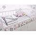 Baby Braided Crib Bumper Knotted Plush Protective Decorative Nursery Gift Pillow for Newborns Bed Sleep Bumper Safe forToddler/Newborn (78.7 inch 2m,White+Grey+Pink）