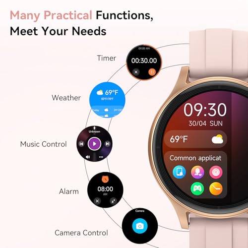 Smart Watches for Women Answer/Make Calls, 1.57'' AMOLED Smartwatch for iPhone/Samsung/Android，Womens Smart Watch with Heart Rate/SpO2/Sleep Monitor, Fitness Watch 120+ Sport Modes 3ATM Waterproof