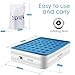 TILVIEW Queen Size Air Mattress, Blow Up Elevated Raised Air Bed Inflatable Airbed with Built-in Electric Pump, Storage Bag and Repair Patches Included, Blue, 2-Year Guarantee