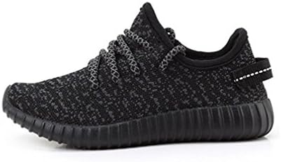 Tentoes Boy's Girl's Breathable Light Weight Sneakers Running Shoes Black 4.5 M US Big Kid