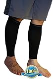 SnugFx Calf Compression Sleeves 20-25mmHg - Best for Varicose Veins, Increased Circulation, reduce swelling. Great for Nurses, Runners, and Travel - 1 Pair Men or Women 1 Size