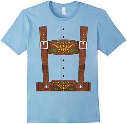 Men's Funny Lederhosen Oktoberfest T-Shirt or Halloween Costume XL Baby Blue
