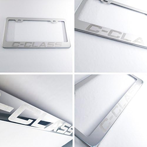 One Polish Chrome Laser Engraved c-class Stainless Steel USA License Plate Frame 12.25" x 6.5" Mercedes Benz
