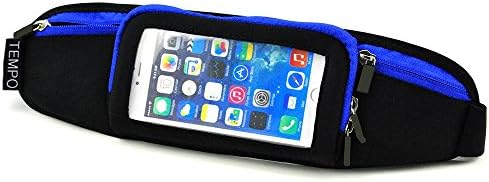 Running Belt-Ultimate Design for iPhone 6/6 plus &amp; Android Smartphones-Cover is Touch Screen Compatible-Secure &amp; Comfortable-Multiple Pockets-Water Resistant-Adjustable Waist Band-For Men &amp; Women-Blue