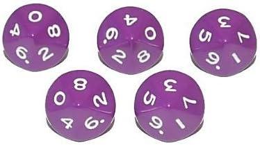 Big Cherry Dice, 5x Purple D10 Die, 10 Sided Dice