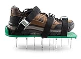 Fully Assembled Lawn Aerator Shoes - Heavy Duty Steel Spikes, Adjustable Straps, Zinc Alloy Buckles with Wrench and Bonus Spare Parts - Yard and Garden Tools by MayGree