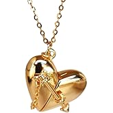 Izpack Love Heart Locket Necklace Gold Plated Arrow Adjustable Pendant Necklaces FashionJewelry Gifts for Women Her Mom
