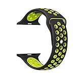 Kartice for Apple Watch Band Nike+,Soft Silicone Bracelet Watch bands Sport Replacement Strap Wristband Apple Watch Band/New Apple iWatch Series 2/ Apple Watch Series 1 Nike+(Black/Volt 42mm)