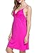 Ekouaer Women Lace Sleepdress V-neck Flannel Nightgowns(Rose Red,Small)