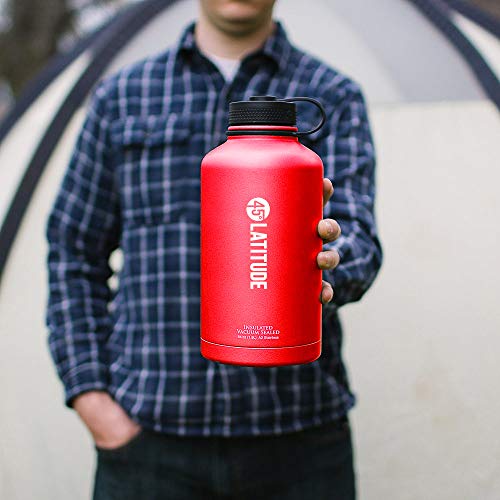 45 Degree Latitude Beer Growler, Enjoy Your Favorite Craft Beer Or IPA from The Comfort of Your Own Home, Stainless Steel Growler 64 oz - Red - Thumbnail 5