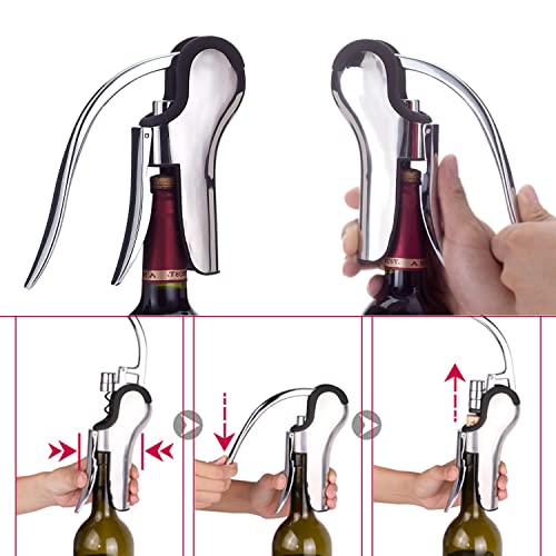 KAYCROWN Stainless Steel Wine Bottle Opener, Vertical Lever Corkscrew