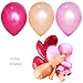 NUOLUX Birthday Party Decorations Kit - Paper Cone Hats with Pom Poms Party Blowouts Balloons Hanging Paper Honeycomb Flower Balls Heart Shaped Cake Toppers