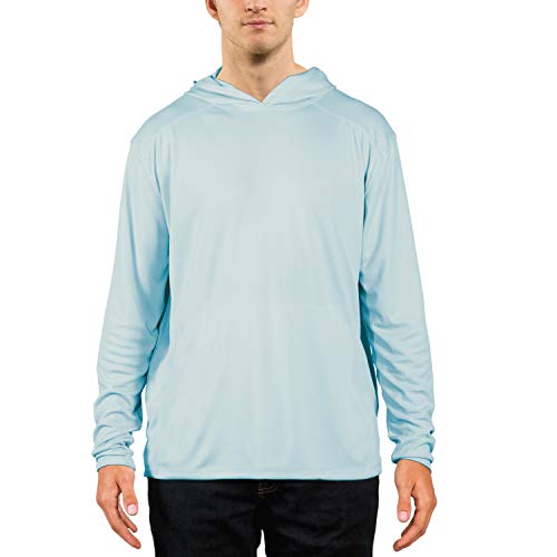 Vapor Apparel Men's UPF 50+ UV Sun Protection Performance Long Sleeve Hoody Medium Arctic Blue