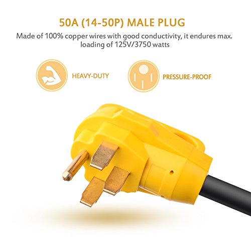 image for MICTUNING 18 Inch 50A Male to 30A Female Heavy Duty Dogbone Electrical