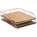 U Brands Desktop Letter Tray, Wire Metal, Copper/Rose Gold