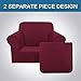 H.VERSAILTEX 2-Pieces Armchair Cover Super Rich Chair Slipcover/Furniture Cover Arm Chair Covers for Chairs, Knitted Jacquard Spandex Chair Cover Stay in Place, Skid Resistance (Chair, Burgundy)