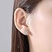 One Style 4 Pairs Earrings Studs Womens 925 Sterling Silver Gemini Earring Set Gift Ear Jacket Silver Hollow Lotus Flower Crystal