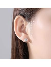 Juego de 4 pares de pendientes de plata de ley 925 para mujer, diseño de gémini