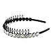 Yeshan Plastic Teeth Comb Headband,Rhinestone and Crystal Hairband Hair Hoop for Lady Girls Women,White