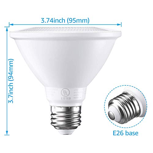 TORCHSTAR 10Pack PAR30 Short Neck LED Bulbs, Dimmable 11W Spotlight
